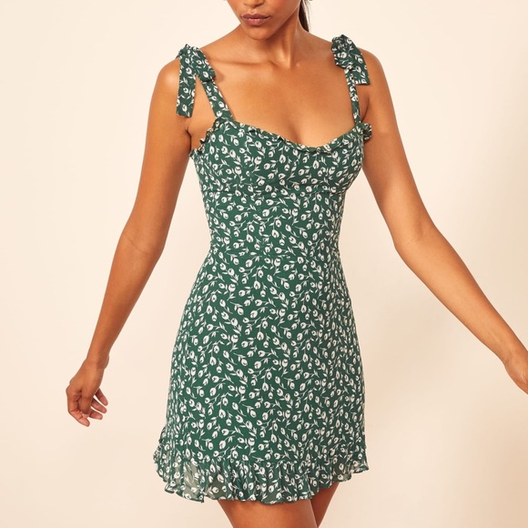 Reformation Christine dress in green - Picture 3 of 10